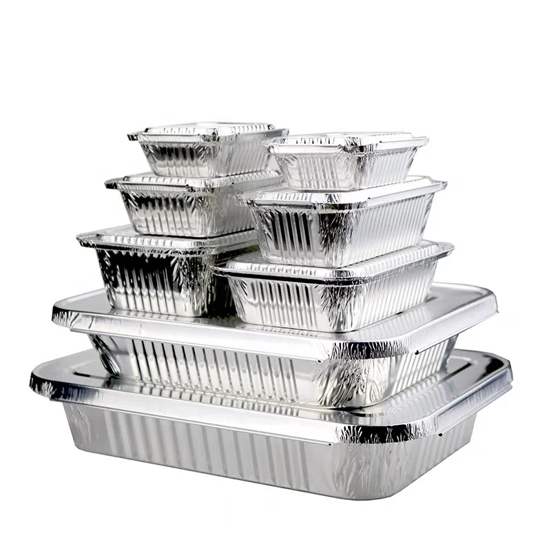 Eco-Friendly Food Grade Aluminium Foil Container Silver Aluminum Foil Baking Cup Disposable Aluminum baking tray