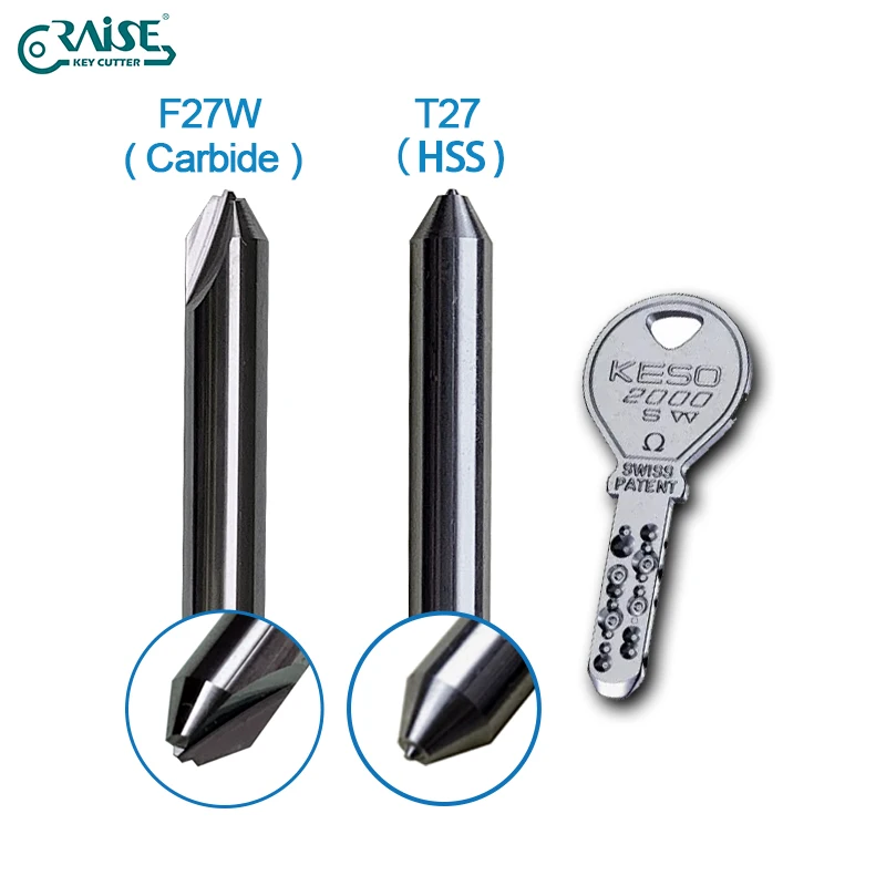 K2000S KESO Keys F27 T27  Dimple Cutter Tracer Compatible with SILCA Matrix Key Machine Locksmith Tools