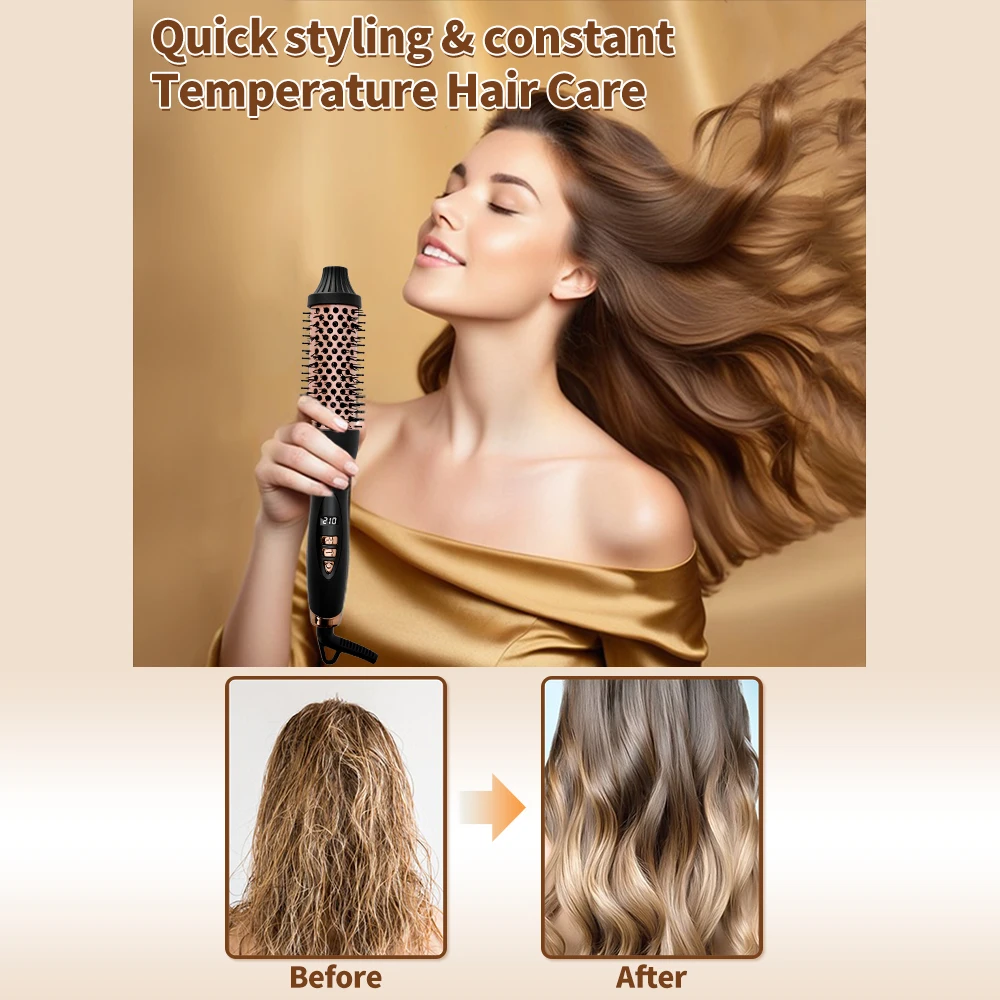 Professional 1000W Portable One-Step Hair Dryer And Styler Portable Blow Dry Styling Hot Air Brush Mini LED Hair Dryer Brush