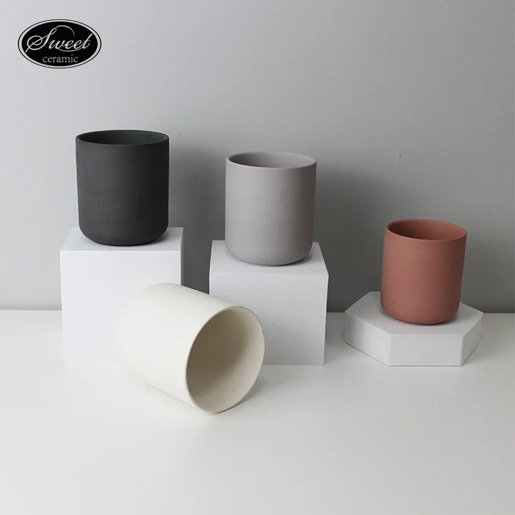 Customized logo manufacturer sales aromatherapy candle Cup ceramic household European candle jar handmade Cup