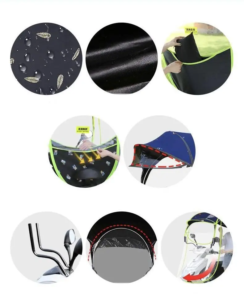 Custom Outdoor Tempered Retractable Plastic Window Design Sunscreen Motorcycle Umbrella Sun Rain Canopy Tent Awning