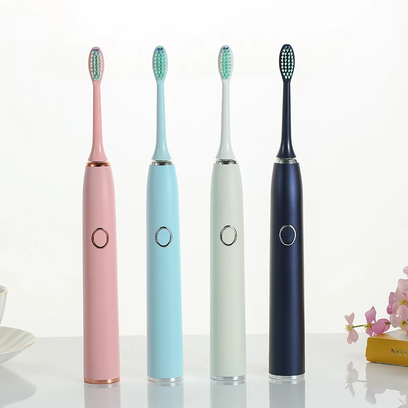 Новейшая ультразвуковая зубная щетка, сменная Водонепроницаемая электрическая зубная щетка, многорежимная автоматическая электрическая зубная щетка, розовая зубная щетка для взрослых
