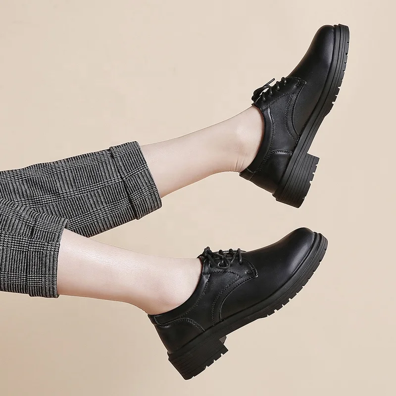 British style small leather shoes retro outdoor casual shoes women students fashion leather shoes