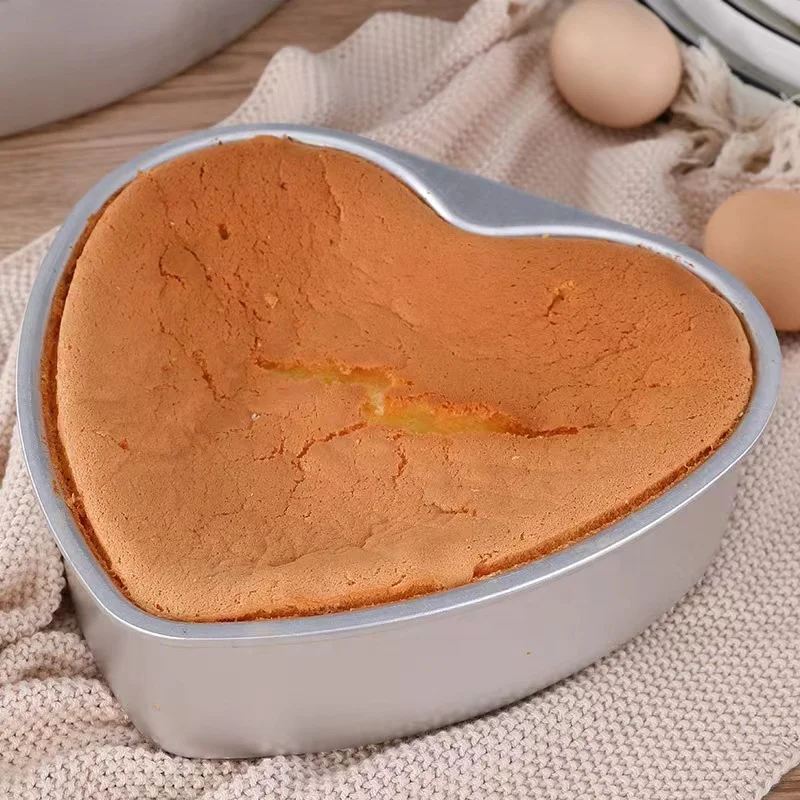 Fancy Baking Mould Cheese Anode 4-Inch 6-Inch 8-Inch Love Heart-Shaped Live Bottom Chiffon Cake Mold