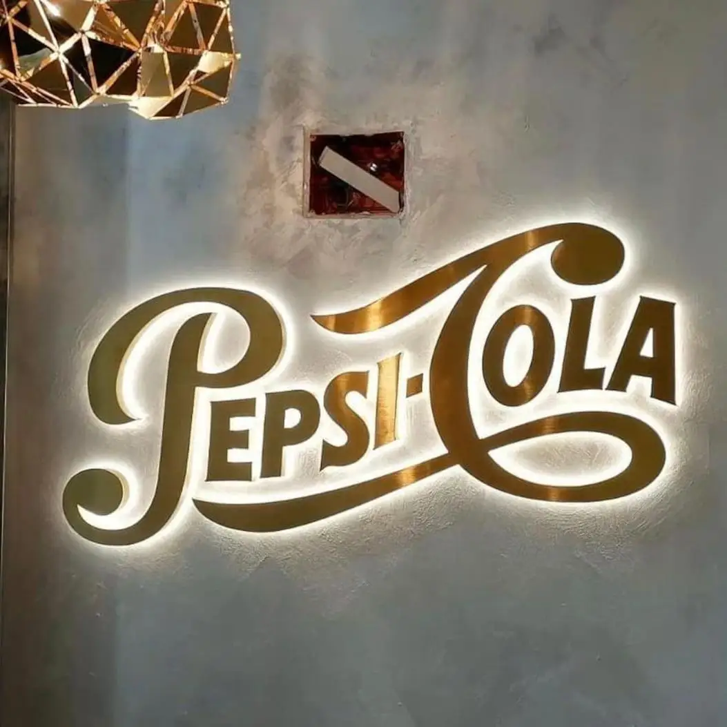 Custom Shop Store Stainless Steel Letters Backlit Light Up Sign Car Direction Wall-Mounted Light Letters