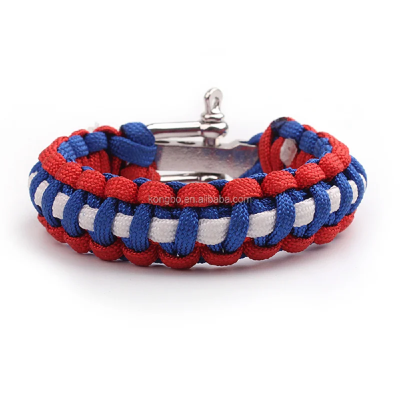 Wholesale Outdoor Adjustable Metal Different Types Of Paracord Bracelet With Logo