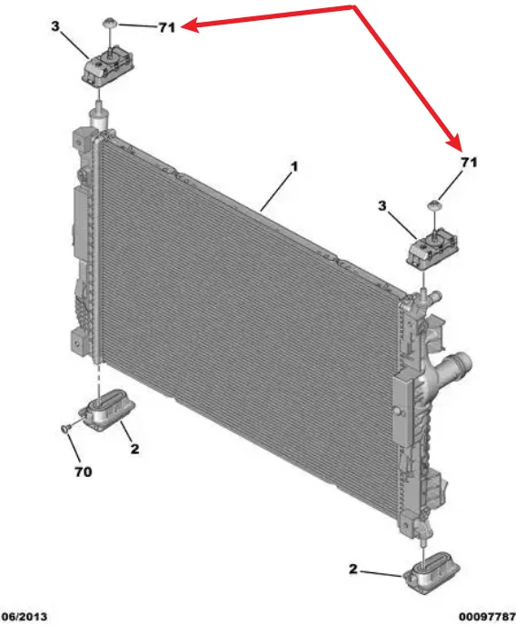 408 Radiator Mounting Bracket For Peugeot 308 408 4008 5008 508L Citroen C5AIRCROSS DS7 OE 9800613580 9673630480