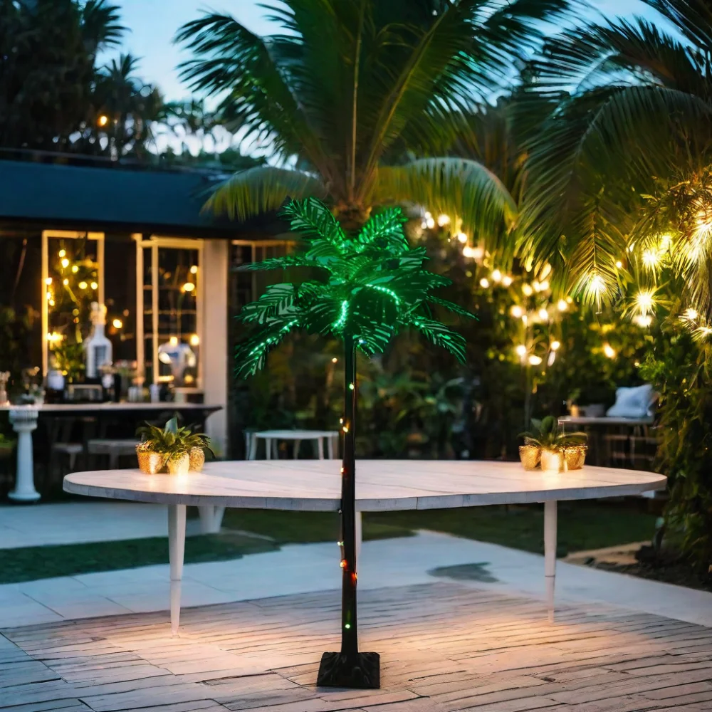 Hot sale 1.5 meter 1.8 meter Realistic Artificial Natural Looking LED Lighted Palm Tree Light
