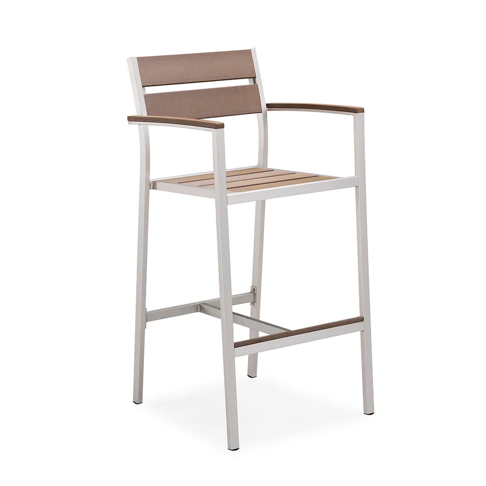 Подлокотник, дизайнерская барная мебель, металлические алюминиевые наружные барные стулья с столом