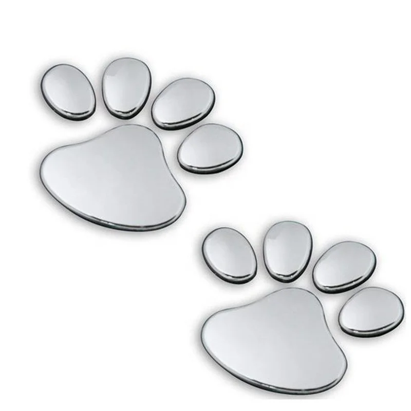 1 Pair Car Body Sticker Dog Paw Pet 3D Animal Cat Bear Footprint PVC  Cover Motorcycle Truck Decor Decal