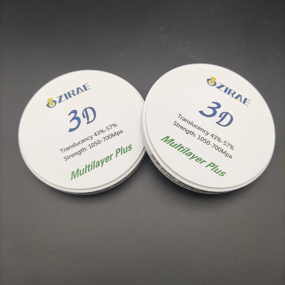 43%-57% 6 layers 3D  multilayer  zirconia dental  block /zirconia blank disk for CAD CAM Open system