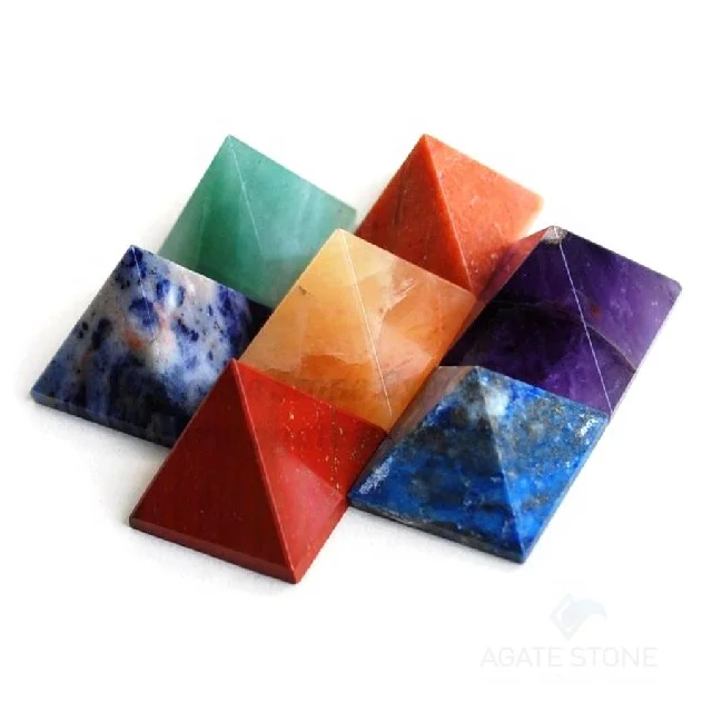 7 Chakra Crystal Pyramid Set for Chakra Balancing | Wholesale Chakra Pyramids