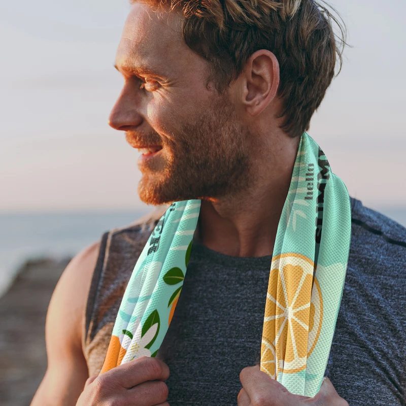 Custom Printing Quick Dry Gym Towels Microfiber Rectangle Good Quality Ice Cooling Sports Towel
