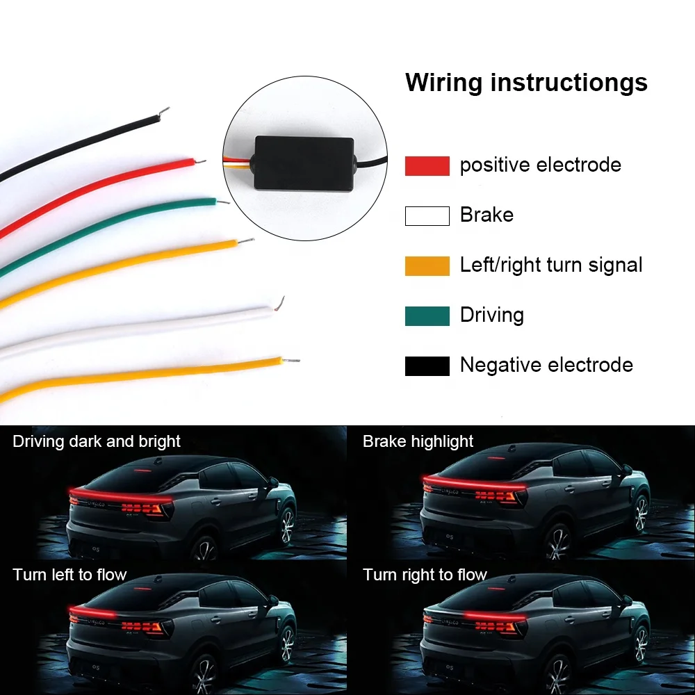Wholesale 120cm universal DC 12V Car LED third brake light bar Spoiler led strip parking warning brake Lamp