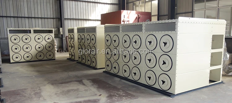 Glorair High Quality Horizontal Cartridge Dust Collector for Food Processing Industry Industrial Food Dust Collector
