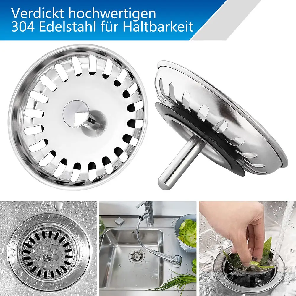 FXL Stainless Steel Kitchen Sink Strainer Stopper Waste Plug Sink Bathroom Sink Strainer Floor Drain