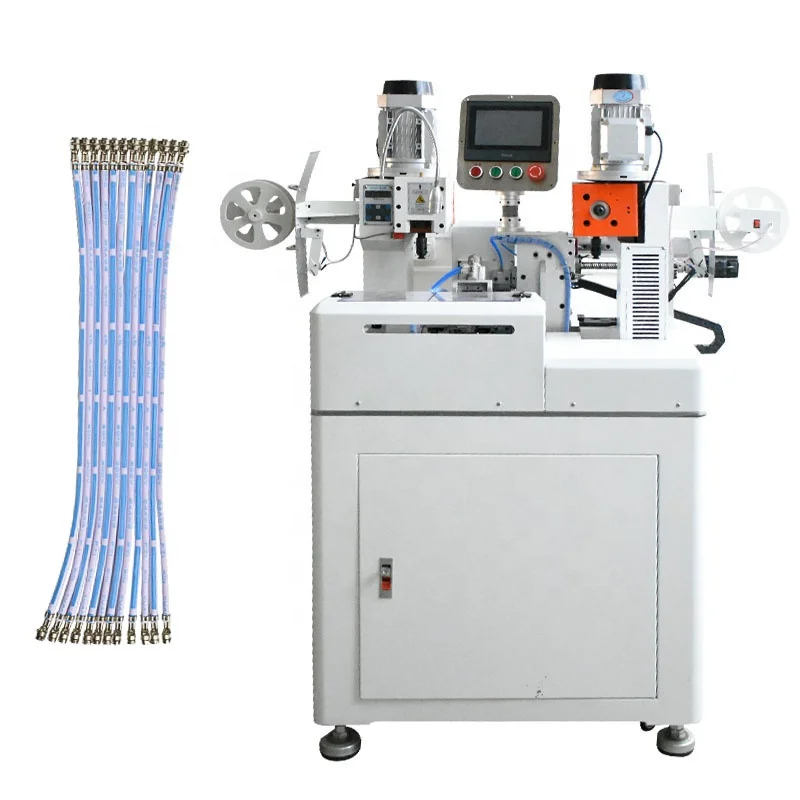 Double head ribbon cable terminal machine Automatic FPC wire crimping machine PH VH Dupont terminal connect flat crimp equipment