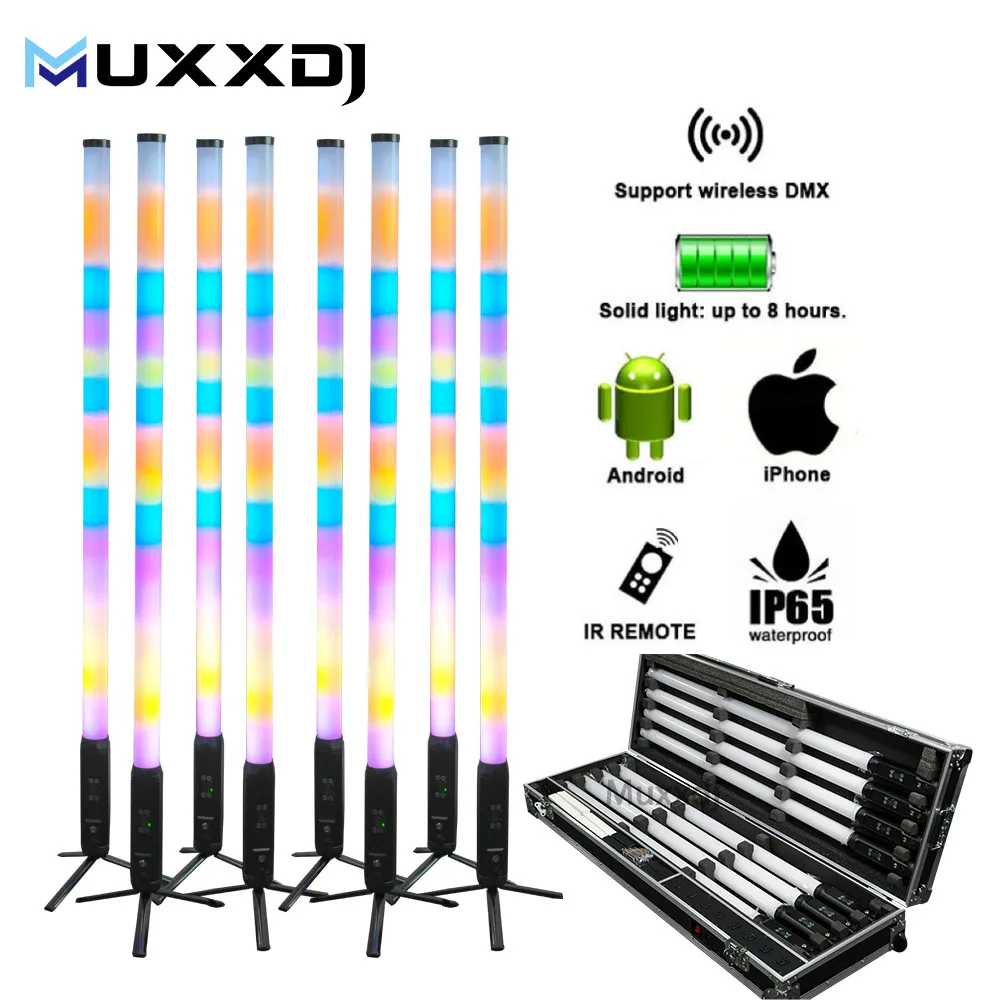 Беспроводные 360 трубки DMX DJ Freedom Stick Light RGBWA Pixels батарейные палочки свадебные светодиодные прожекторы для