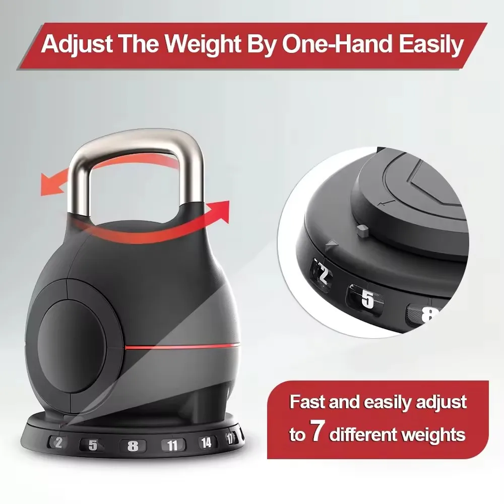 Factory Direct Sale Custom Logo One Hand Fast Weight Adjust OEM Kettlebell With Adjustable Weights 20Kg 44Lb