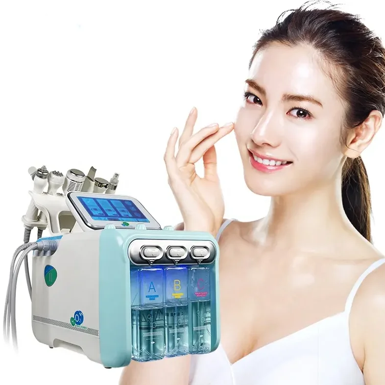 6 in 1 H2O2 hydra 6 in 1 facial aqua peeling dermabrasion blackhead remover vacuum hydra machine for facial