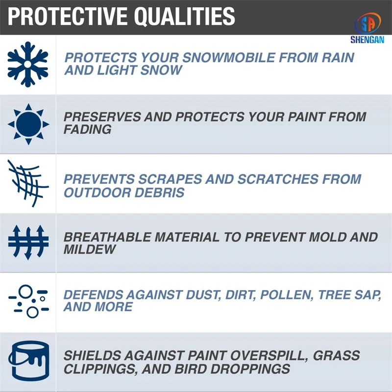 Heavy Duty Oxford Waterproof Sled Ski Cover Trailerable Snowmobile Storage Cover Fits up to 115'-145' Inch Long