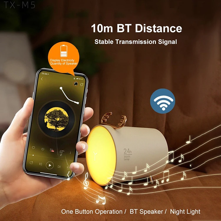 Симпатичная музыкальная лампа Wenlu USB Беспроводная bluetooth-колонка перезаряжаемый светодиодный ночник