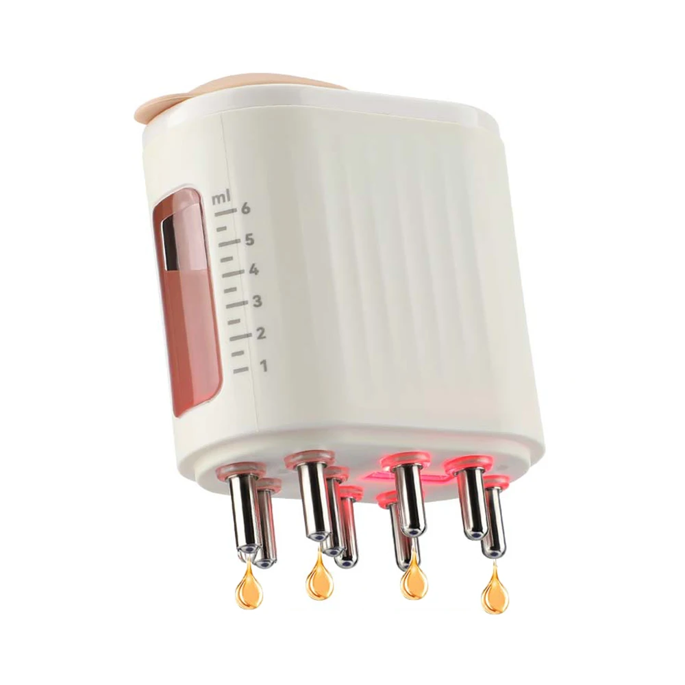 Red Light Therapy Vibration Massage Brush Medicine Liquid Oil Applicator Microcurrent Head Scalp Massager Comb for Hair Growth