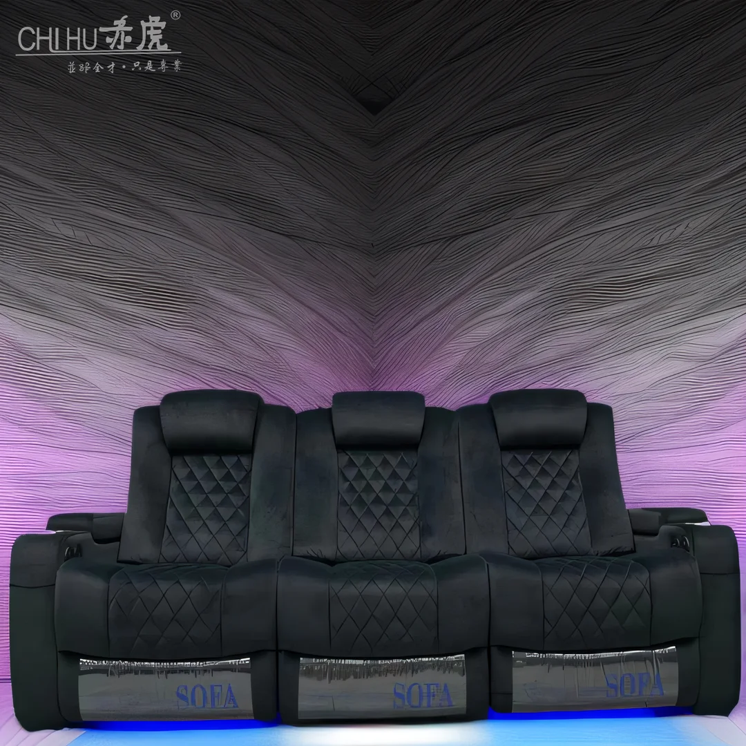Full microfiber fabric modern design home use electric recliner single chair luxury living room velvet fabric automatic sofa
