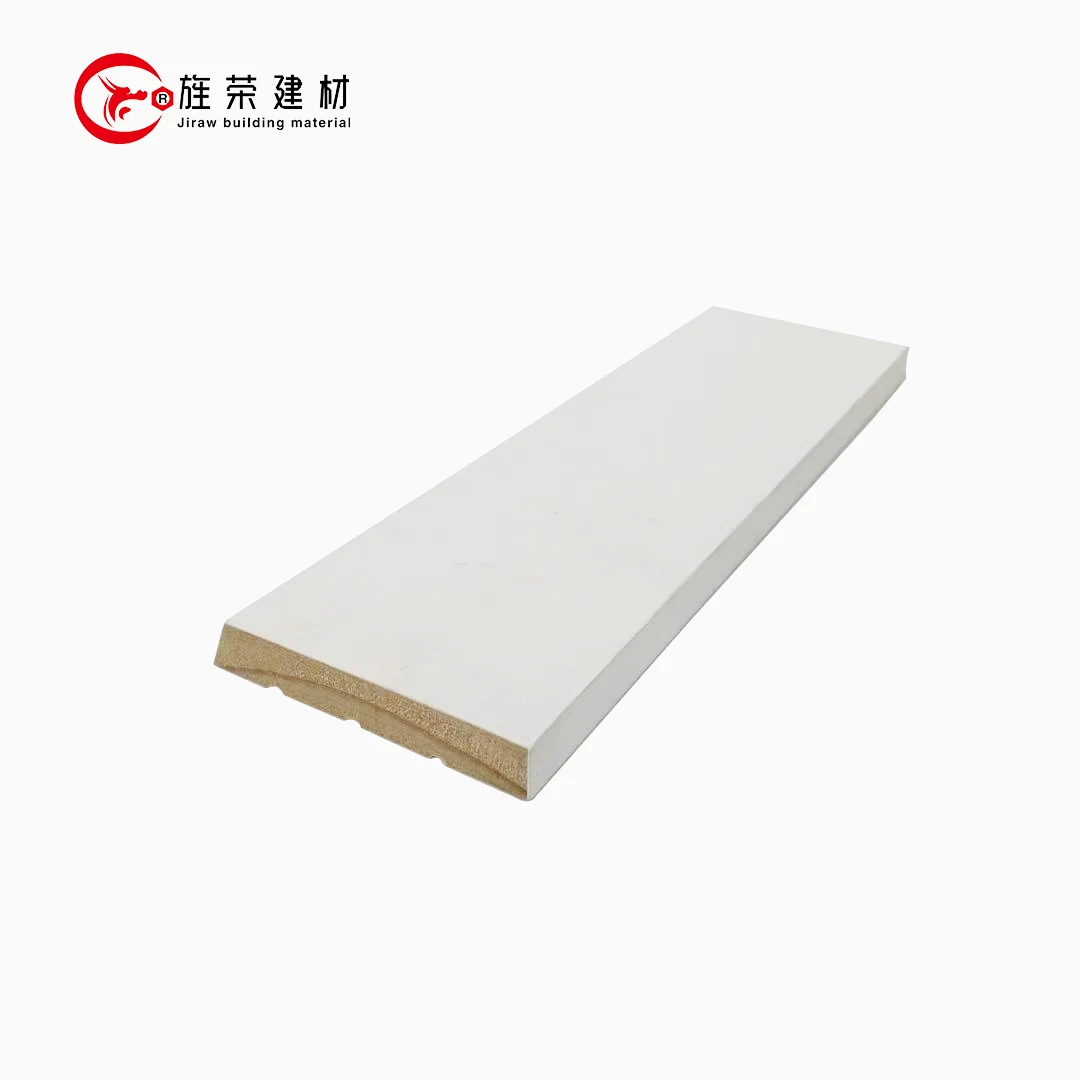 Craft wood decorative white gesso primed finger joint pine customized wall shoe baseboard skirting splayed moulding
