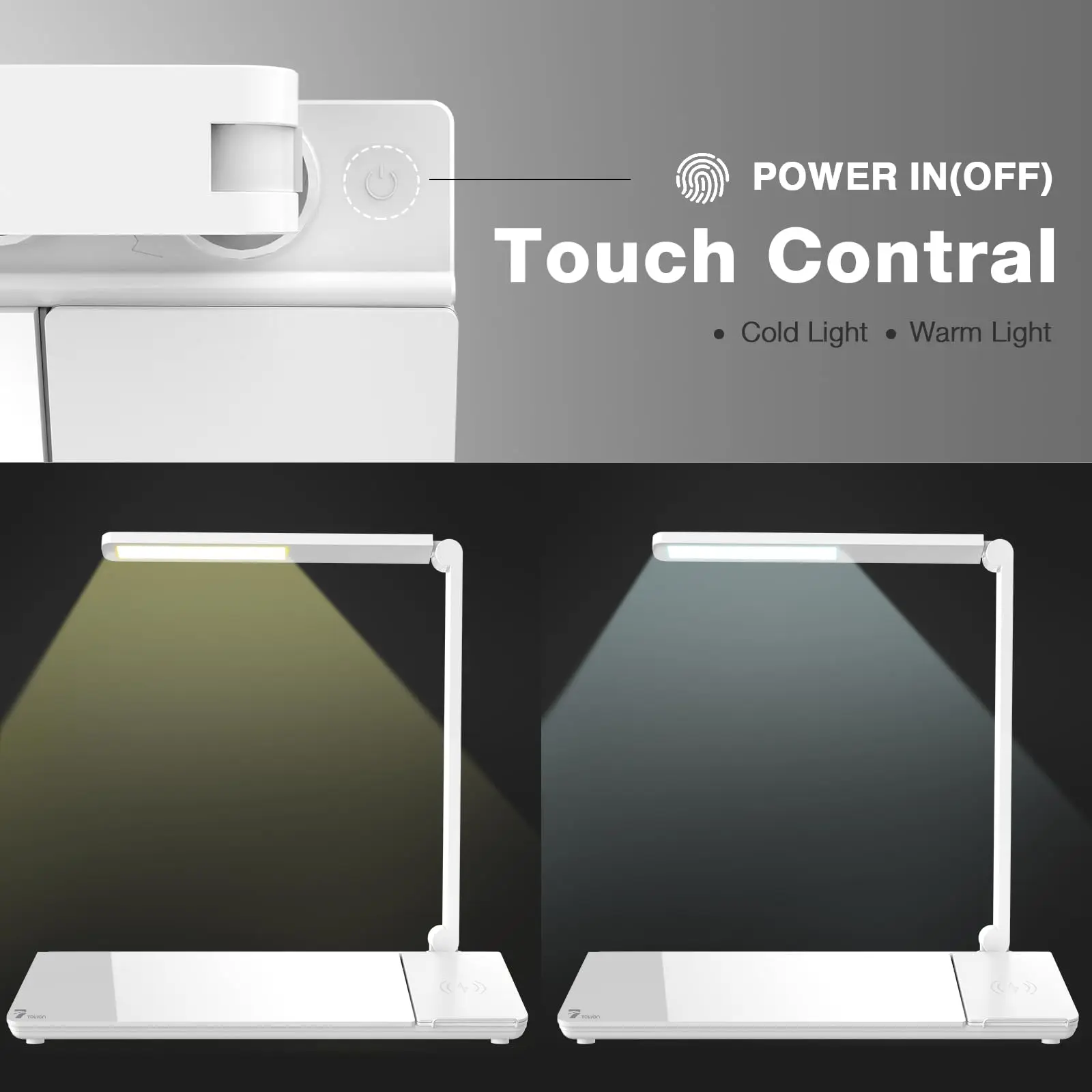 Desk Whiteboard with Wireless Charger Charging Station, Desk Board Buddy with Adjustable Foldable Desk Lamp