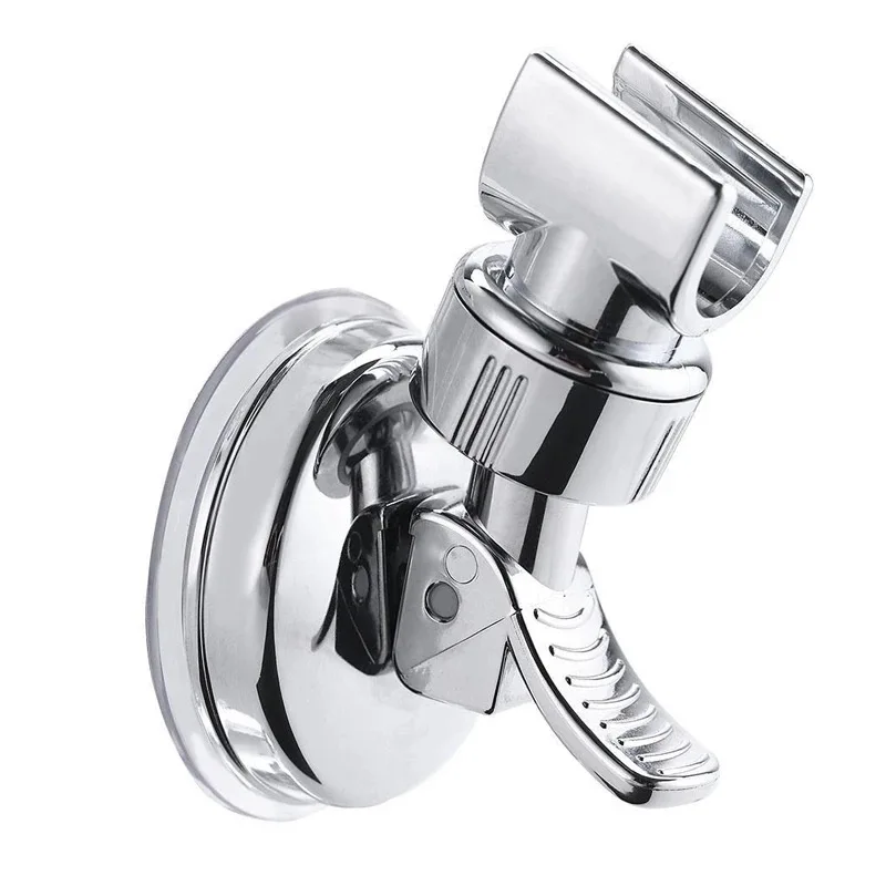 Universal Adjustable Hand Shower Holder Suction Cup Holder Full Plating Shower Rail Head Holder