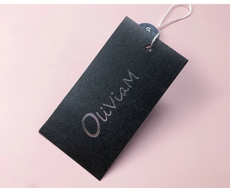 High quality label for printing embossed foiled customized with UV garments hangtag paper tag Customized clothing and garments