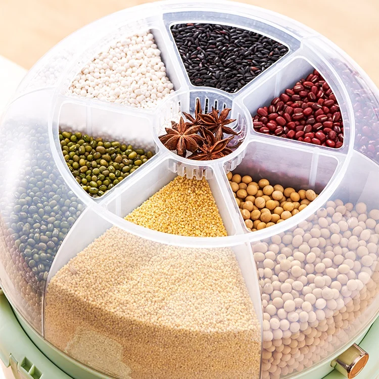 2022 Amazon Kitchen Large Capacity Rotating Grain Storage Container Dry Food Rice Grain Dispenser