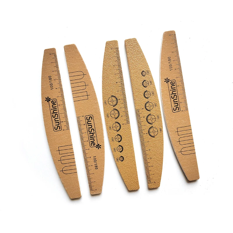 Wholesale Professional Custom Double-Sided Nail Files 100 180 Grit Emery Board Manicure Pedicure Art Tools Nail File With Logo