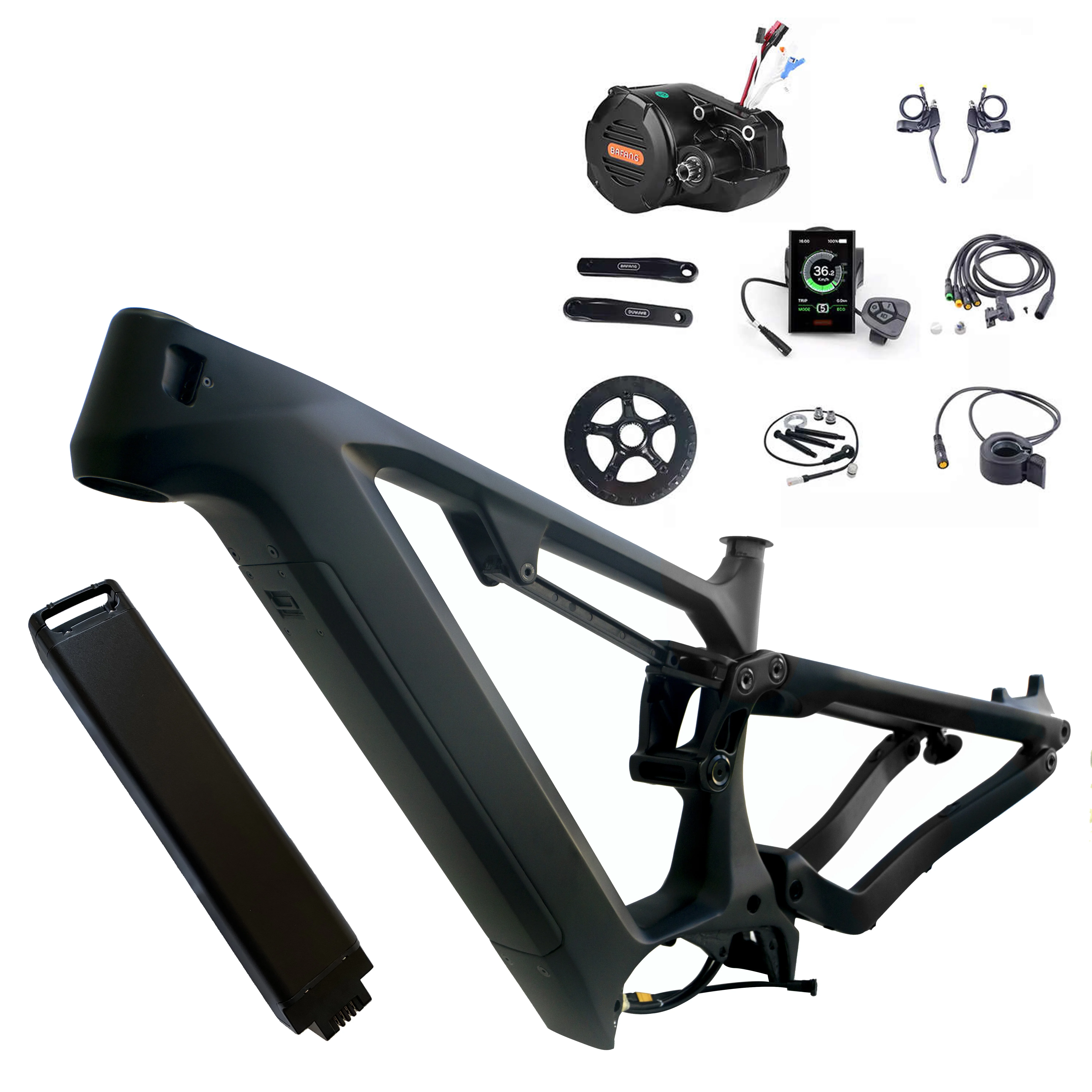 Full Suspension fat bike frame  Electric Bicycle Carbon Bike Frame Set For Bafang M620  Mid Drive Motor