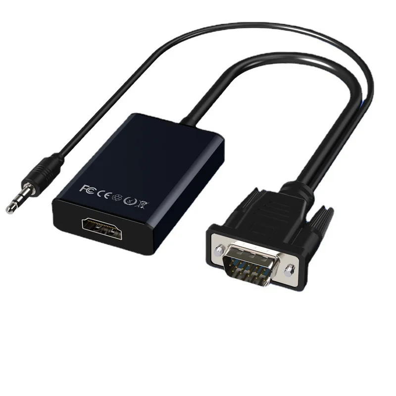 vga to hd converter with audio with power supply computer connected to TV HD cable vga to hdm-i