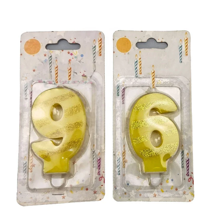 Party Birthday cake Birthday candle Personalized gold powder Numeral  candle cake candles