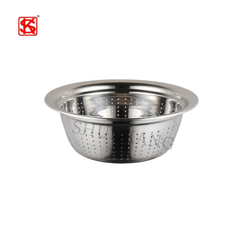 Kitchenwares Stainless Steel 3 Pcs Colander Set Rice Wash Sieve Basket Strainer