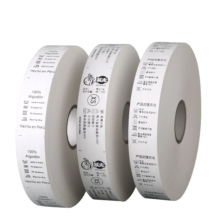 Custom Design polyester satin/cotton/nylon taffeta Clothing Labels tape safe wash care Label Printing for garment