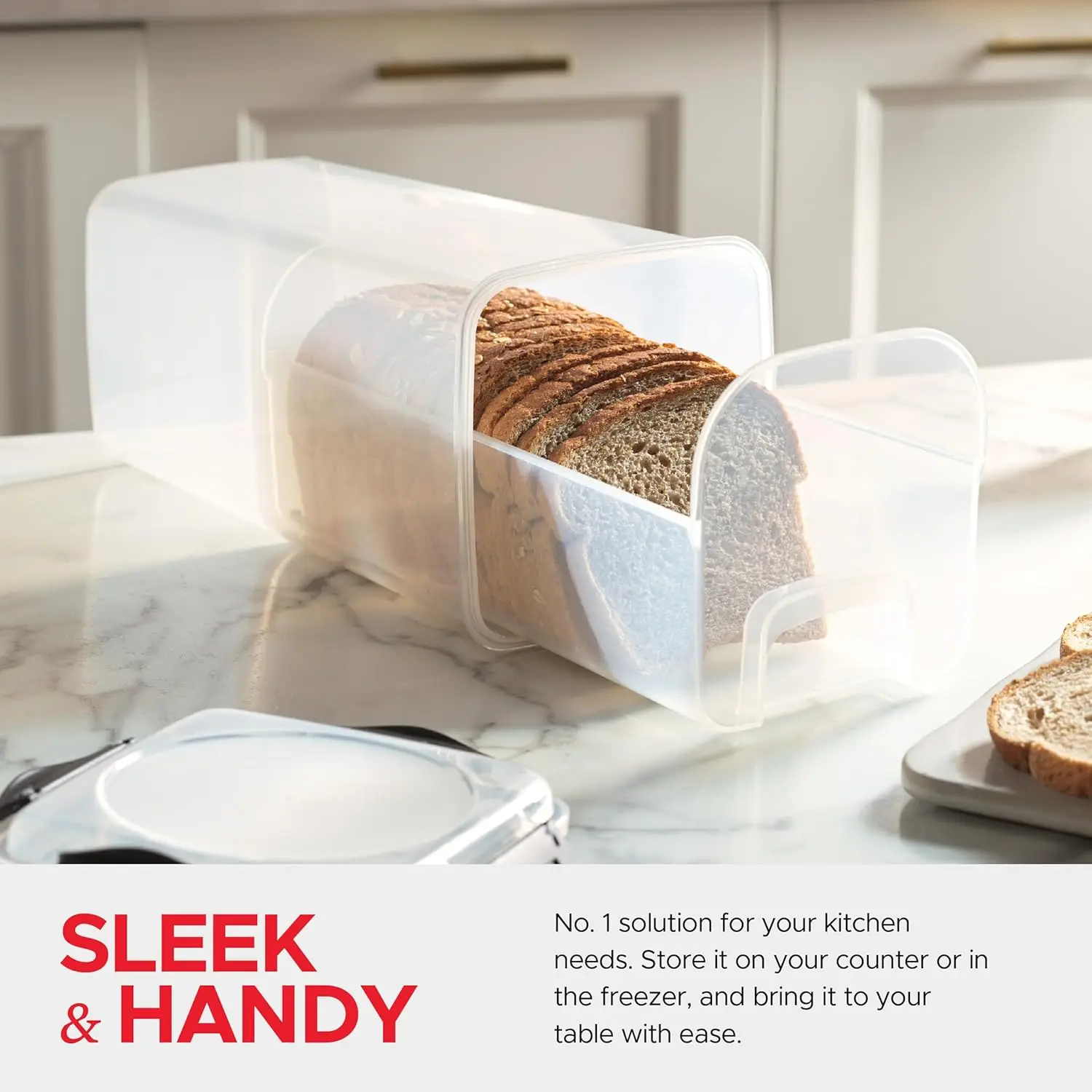 New Plastic Box Butter Bread Container Food Storage Container Tray Airtight Lid Loaf Keeper Bread Holder for Homemade BPA Free