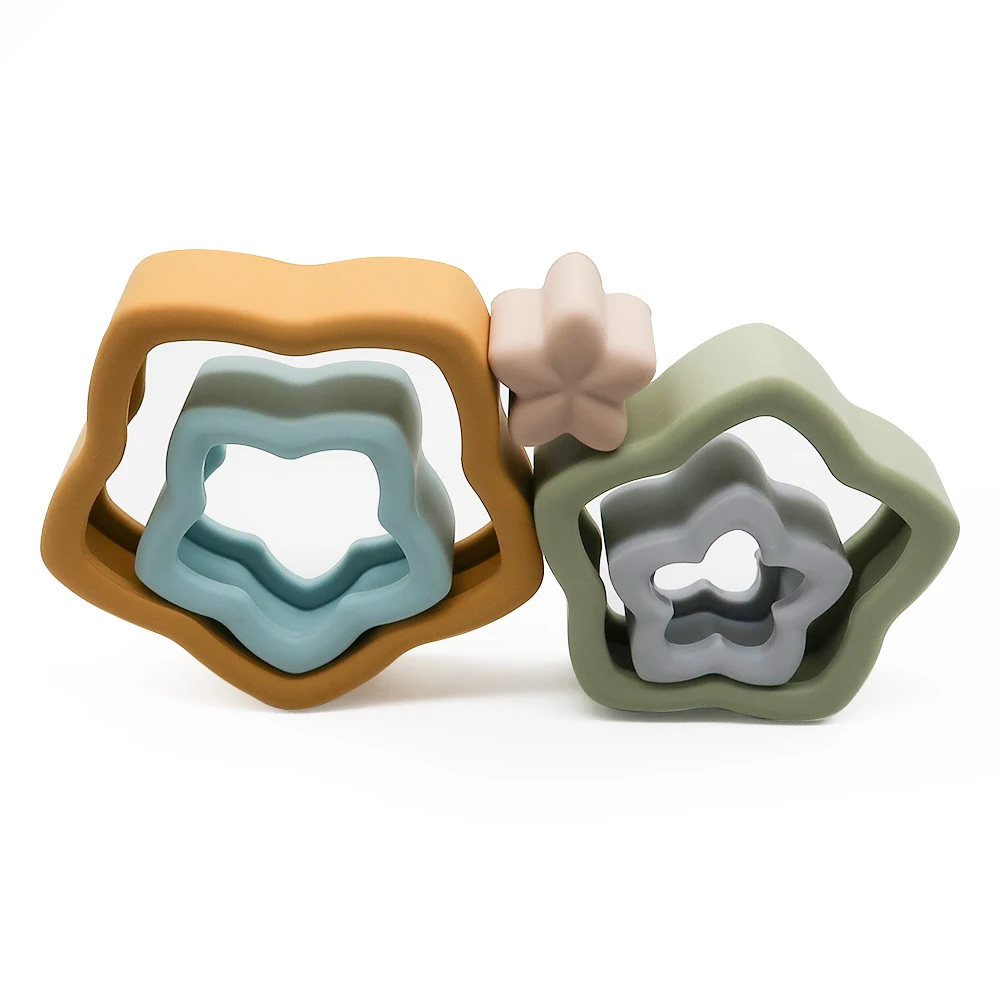 Kids multiple use perfect match silicone tower new fancy colors toy baby stack up toys