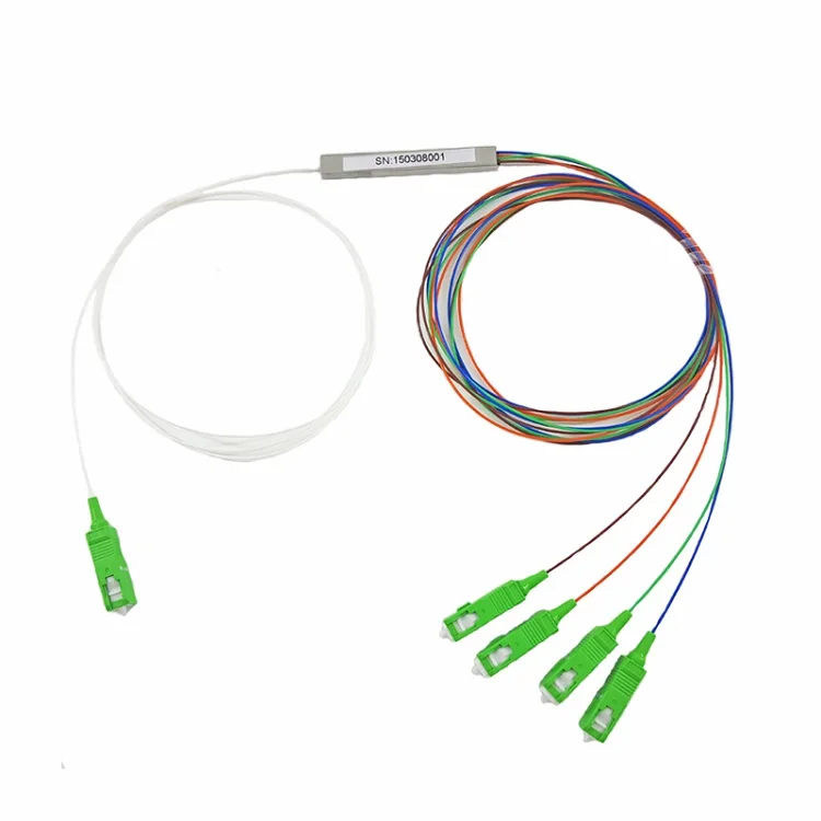 Can product Mini Type Fiber Optic 1x4 Plc Splitter with connector and without connector