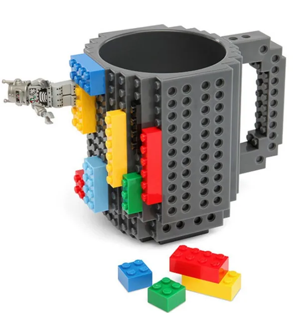Creative Christmas Gift Diy Block Puzzle Mug For Kids Build-On Brick Mug Lego  Cup