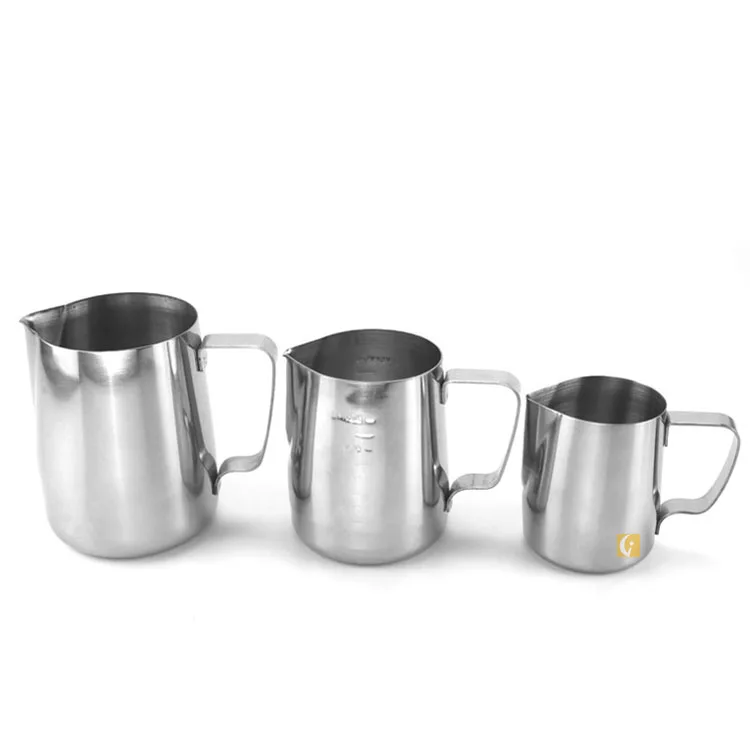
High Quality Stainless Steel Milk Pot/coffee Foam Cup Pitcher/creamer Pitcher Pull Flower Cup have Handle 