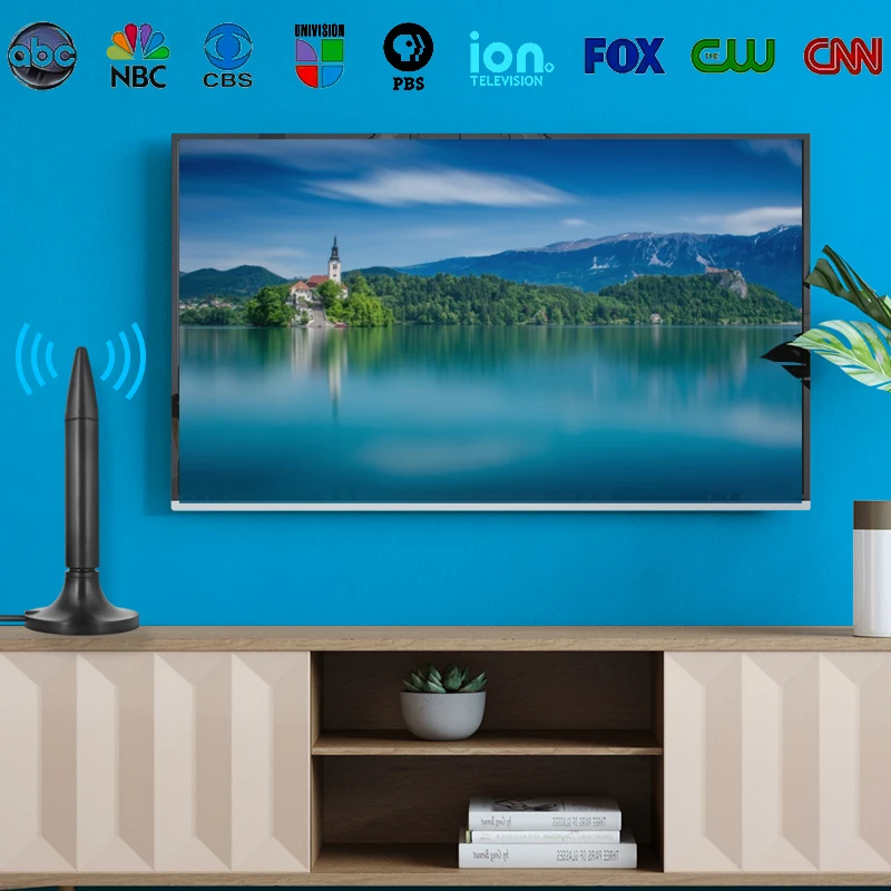 Free Sports Channel Smart Digital TV Antenna High Gain Indoor TV Antenna Cable Amplifier Signal Booster Outdoor TV Antenna