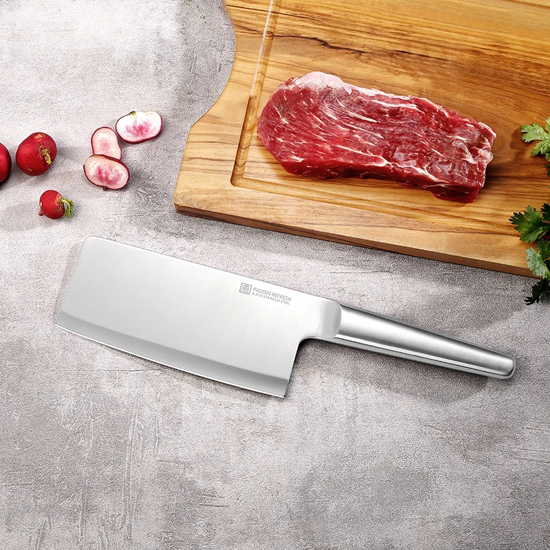 Paudin R7 Novel Design Altra Sharp 7 Inch 5Cr15Mov Steel Hollow Handle Kitchen Chef Knife Cleaver Knife