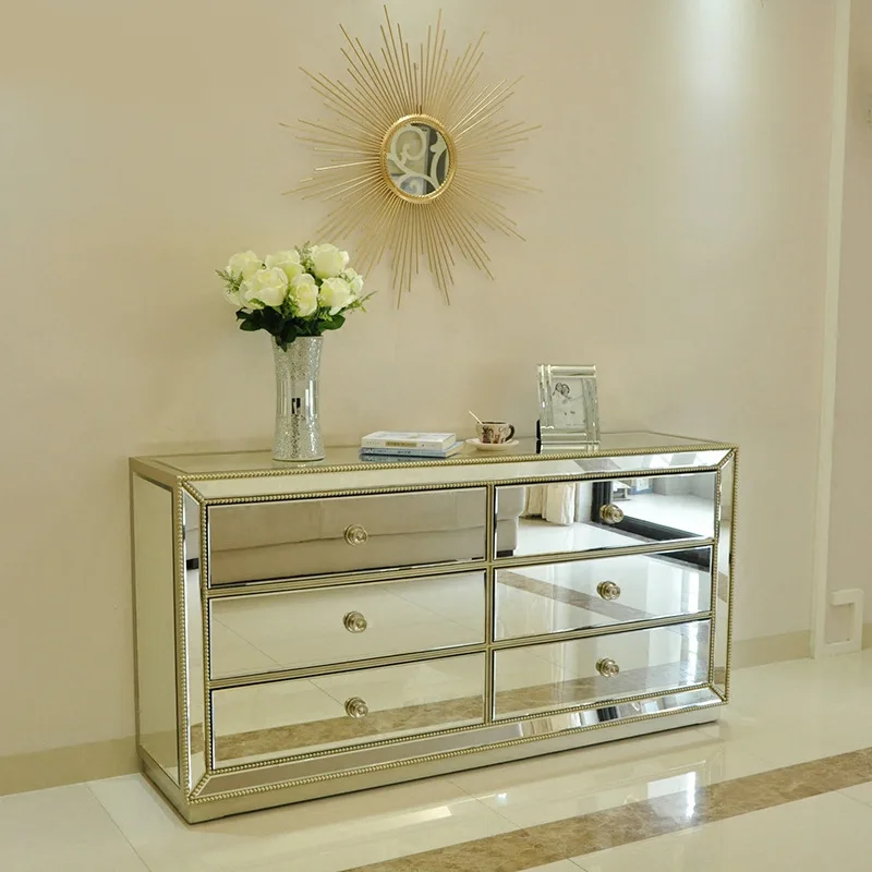 
 Современный простой легкий роскошный зеркальный стеклянный шкаф для хранения в гостиную  