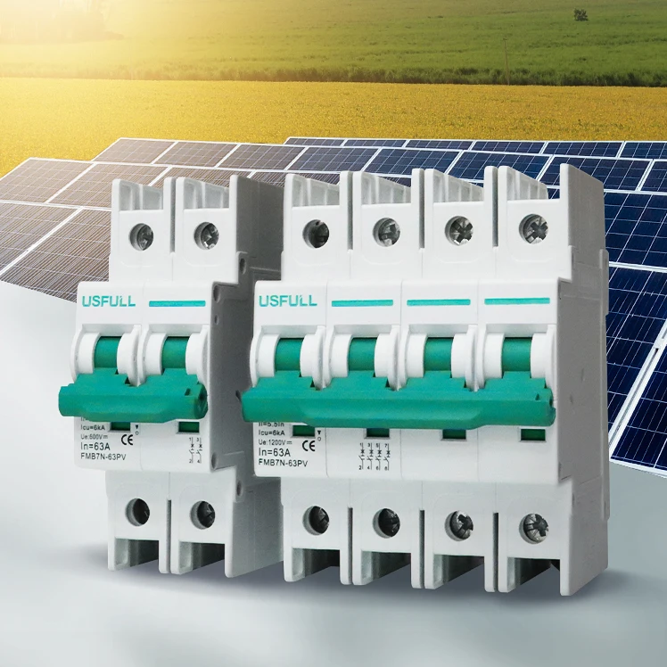 USFULL Hot Product DC Breaker DC MCB Solar 4 Pole 2 Pole 12V 24V 48V 300V 500V 600V 900V 1000V 1200V DC Circuit Breaker MCB