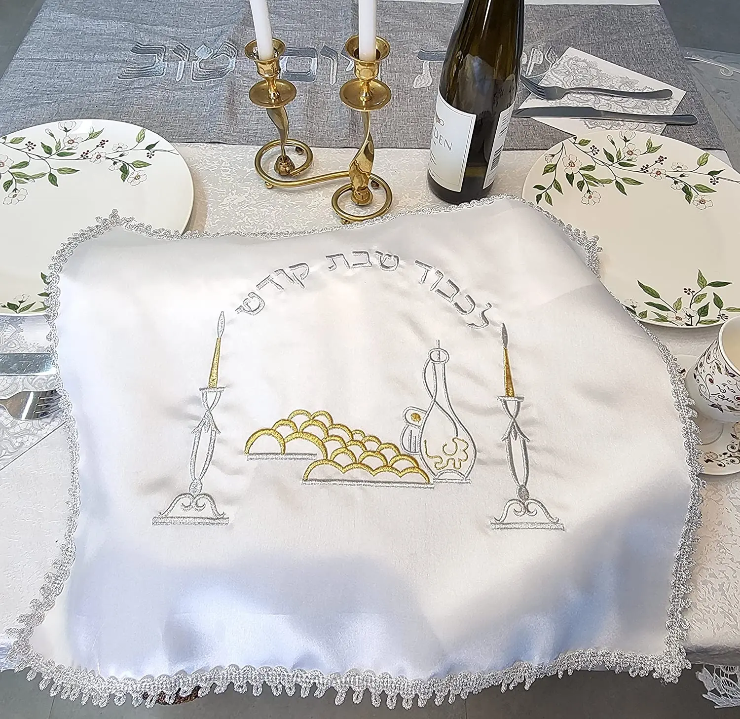 Polyester Fabric Embroidery Chala Cover Craft For Wedding Judaica Products