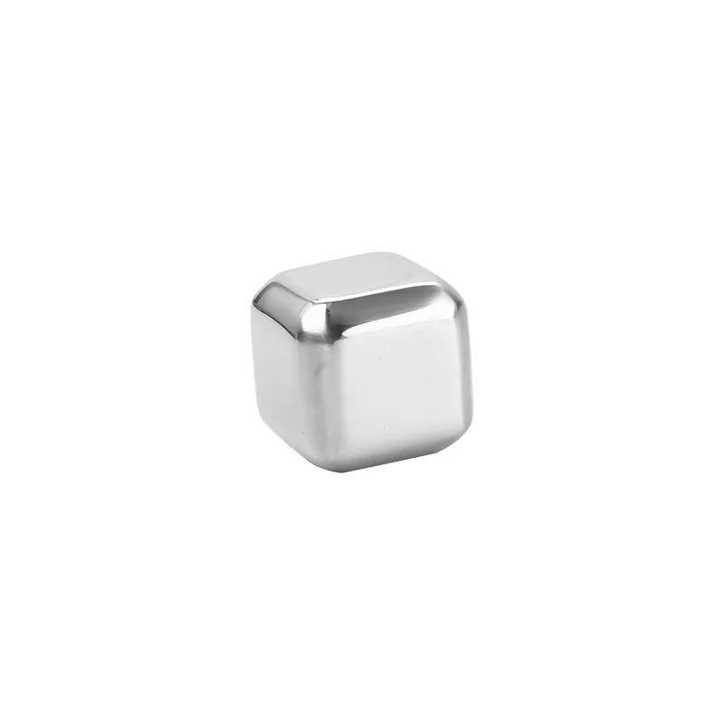 
Hot selling metal whiskey stone set chilling stone reusable stainless steel ice cubes 
